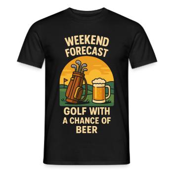 Weekend Forecast Golf With A Chance Of Beer - Men's T-Shirt - black - Front - AI Model Male 178 light (178cm)