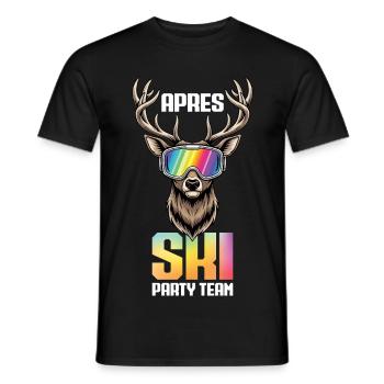 Apres Ski Party Team Deer Snow Skiing Ski - Men's T-Shirt - black - Front - AI Model Male 178 light (178cm)