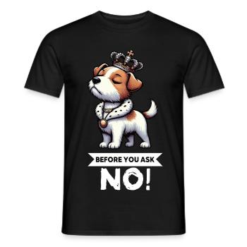 Avant de demander Jack Russel terrier Jack Russel chien - T-shirt homme - noir - Devant - AI Model Male 178 light (178cm)