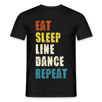 Line Dance Lebensstil Slogan - Männer T-Shirt - Schwarz - Vorne - AI Model Male 178 light (178cm)