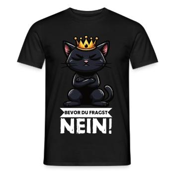 Avant que tu ne demandes Pas de chats Chats Amateur des chats - T-shirt homme - noir - Devant - AI Model Male 178 light (178cm)