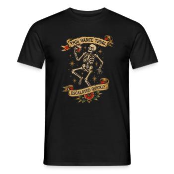 Skelett Vintage Tattoo Tanz Escalated Quickly - Männer T-Shirt - Schwarz - Vorne - AI Model Male 178 light (178cm)