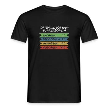 Ich spare für den Führerschein - Männer T-Shirt - Schwarz - Vorne - AI Model Male 178 light (178cm)