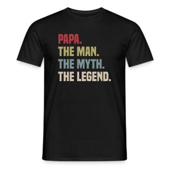 Papa The Man The Myth The Legend - Männer T-Shirt - Schwarz - Vorne - AI Model Male 178 light (178cm)