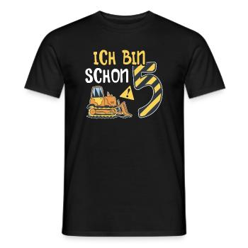 Planierraupe 5. Geburtstag Junge Bauarbeiter - Männer T-Shirt - Schwarz - Vorne - AI Model Male 178 light (178cm)