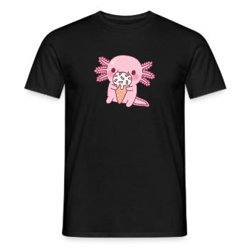 Süßer Axolotl isst Eis mit Streuseln - Männer T-Shirt - Schwarz - Vorne - AI Model Male 178 light (178cm)