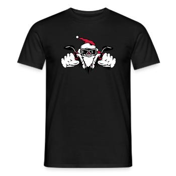 Santa Claus on Motorcycle - Men's T-Shirt - black - Front - AI Model Male 178 light (178cm)
