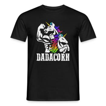 Dadacorn Unicorn Dad Daughter Fathers Day Birthday - Men's T-Shirt - black - Front - AI Model Male 178 light (178cm)