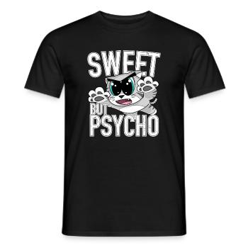 Sweet but psycho cute cat - Men's T-Shirt - black - Front - AI Model Male 178 light (178cm)