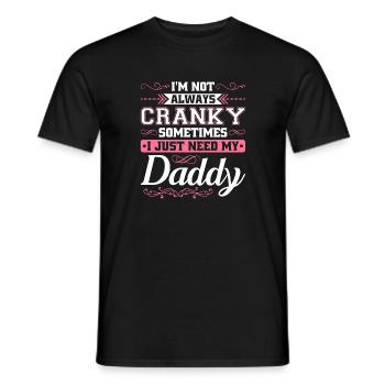 Chemise fille papa - T-shirt homme - noir - Devant - AI Model Male 178 light (178cm)