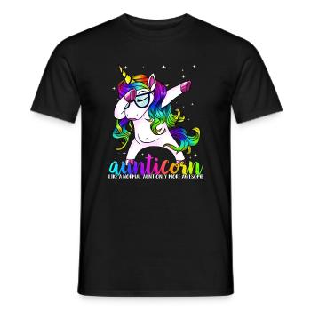 Aunticorn Like A Normal Aunt Only Awesome - Men's T-Shirt - black - Front - AI Model Male 178 light (178cm)