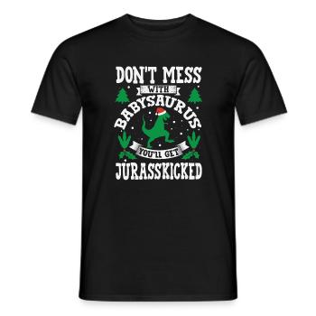BabySaurus Jurasskicked Bébé Saurus Dino mignon - T-shirt homme - noir - Devant - AI Model Male 178 light (178cm)