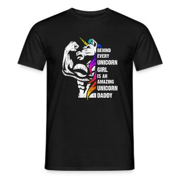 Unicorn Dad Dadacorn Dadicorn Daddycorn - Men's T-Shirt - black - Front - AI Model Male 178 light (178cm)