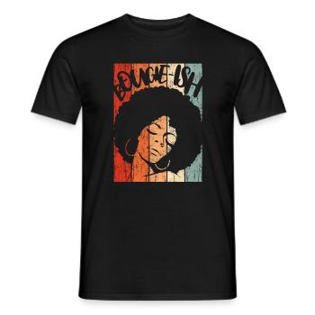 T-shirt rétro Bougieish Afro Words Melanin Woman - T-shirt homme - noir - Devant - AI Model Male 178 light (178cm)