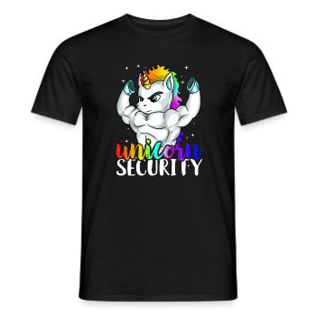 Einhorn Sicherheit Squad Muskel Tee lustige Papa - Männer T-Shirt - Schwarz - Vorne - AI Model Male 178 light (178cm)