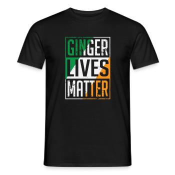 Ginger Lives Matter Drapeau irlandais St Patricks Day - T-shirt homme - noir - Devant - AI Model Male 178 light (178cm)