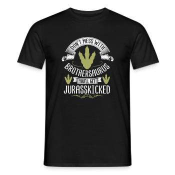 Brothersaurus Jurasskicked Brother Saurus Boys - T-shirt homme - noir - Devant - AI Model Male 178 light (178cm)