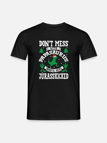 PapaSaurus Jurasskicked Papa Saurus Daddy Father - Men's T-Shirt - black