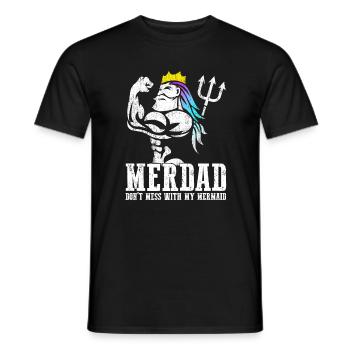 Merdad ne plaisante pas avec ma sirène Strong New Mer - T-shirt homme - noir - Devant - AI Model Male 178 light (178cm)