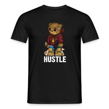 Hip Hop Teddy Bear Hustle Gun Get Money Rap Musique - T-shirt homme - noir - Devant - AI Model Male 178 light (178cm)
