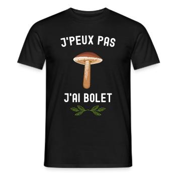 Pour mon cueilleur de champignons le bolet - T-shirt homme - noir - Devant - AI Model Male 178 light (178cm)