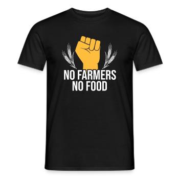 no farmers no food soutien agriculteur - T-shirt homme - noir - Devant - AI Model Male 178 light (178cm)