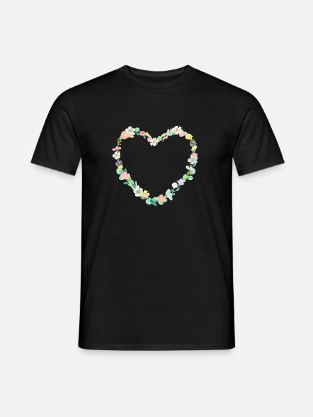 Couronne de fleurs - T-shirt homme - noir