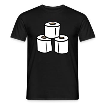 PQ Tour de papier toilette - T-shirt homme - noir - Devant - AI Model Male 178 light (178cm)