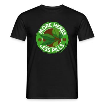 Herbal Medicine More Herbs Less Pills Herbalism - T-shirt homme - noir - Devant - AI Model Male 178 light (178cm)