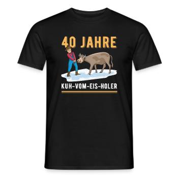 40 ans d’anniversaire de l’entreprise Vache De Glace - T-shirt homme - noir - Devant - AI Model Male 178 light (178cm)
