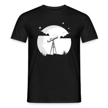 Telescope moon astronomy solar system science - Men's T-Shirt - black - Front - AI Model Male 178 light (178cm)