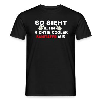 Cooler Sanitäter Notarzt Rettungsdienst Spruch - Männer T-Shirt - Schwarz - Vorne - AI Model Male 178 light (178cm)