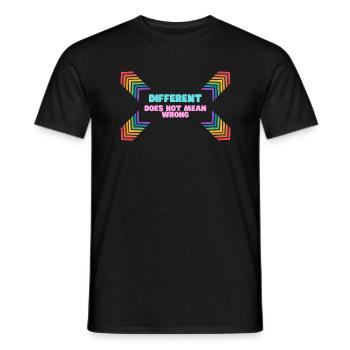 LGBTQ - Different does not mean wrong, Frame - Männer T-Shirt - Schwarz - Vorne - AI Model Male 178 light (178cm)