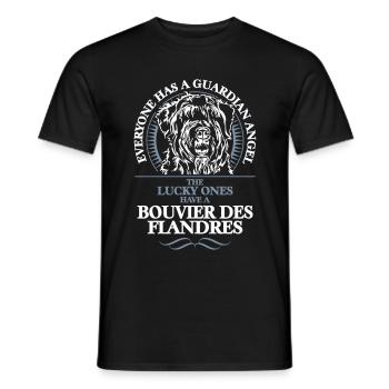 GUARDIAN ANGEL BOUVIER DES FLANDRES - Men's T-Shirt - black - Front - AI Model Male 178 light (178cm)