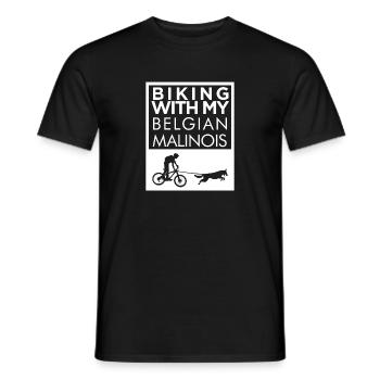 Belgian Malinois cycling - Men's T-Shirt - black - Front - AI Model Male 178 light (178cm)