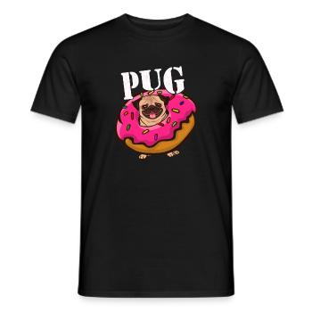 Pug pug donut - Men's T-Shirt - black - Front - AI Model Male 178 light (178cm)