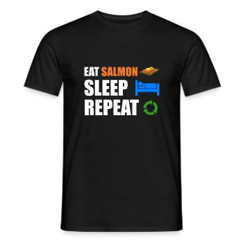 Lachs - Männer T-Shirt - Schwarz - Vorne - AI Model Male 178 light (178cm)
