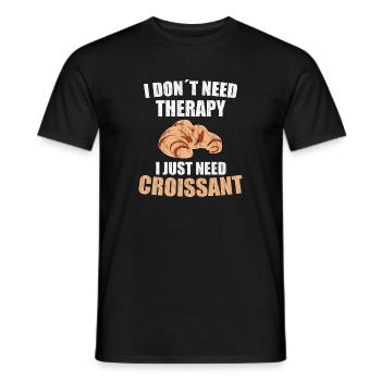 Terapia croissant - T-shirt uomo - nero - Fronte - AI Model Male 178 light (178cm)