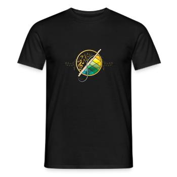 Querflöte - Männer T-Shirt - Schwarz - Vorne - AI Model Male 178 light (178cm)