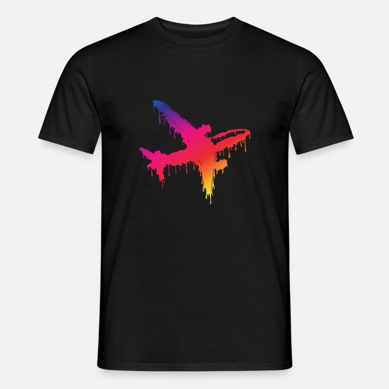 Flugzeug - Männer T-Shirt - Schwarz