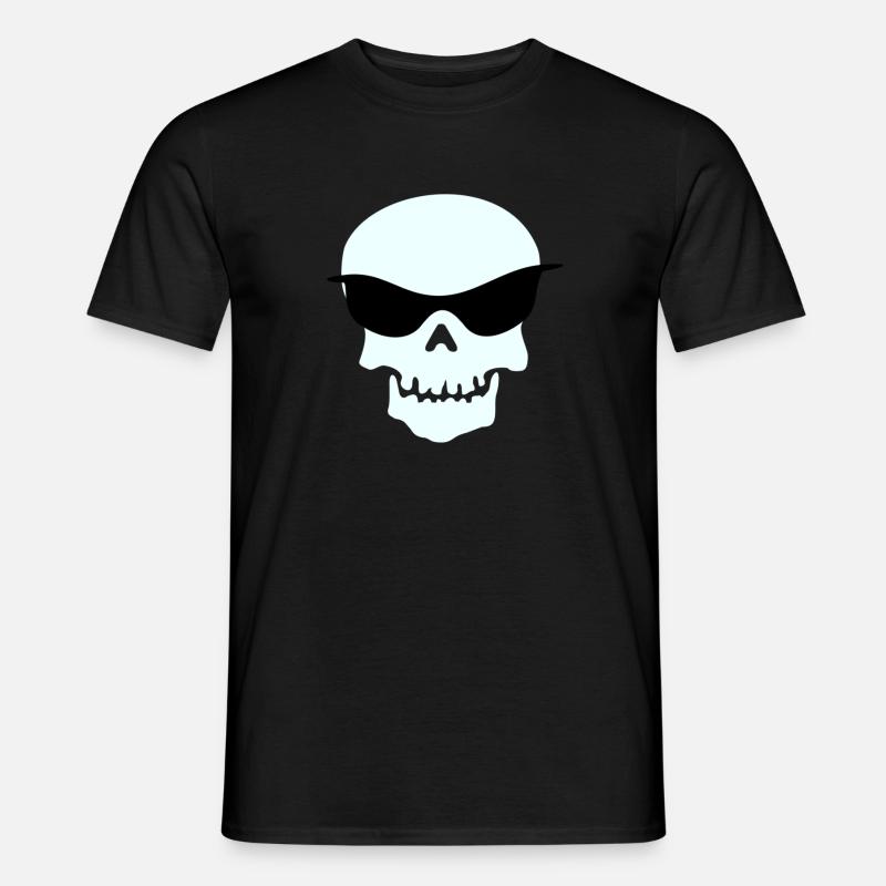 Schädel mit Sonnenbrille - Männer T-Shirt - Schwarz