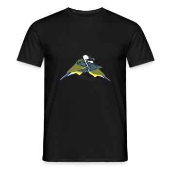 Blaumeise - Männer T-Shirt - Schwarz - Vorne - AI Model Male 178 light (178cm)
