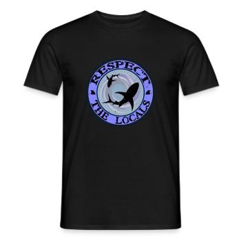 Respect The Locals Shark - Men's T-Shirt - black - Front - AI Model Male 178 light (178cm)