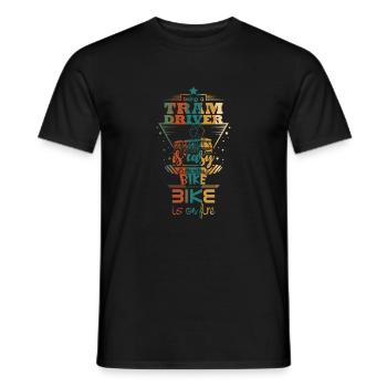 Conducteur de tram disant - T-shirt homme - noir - Devant - AI Model Male 178 light (178cm)