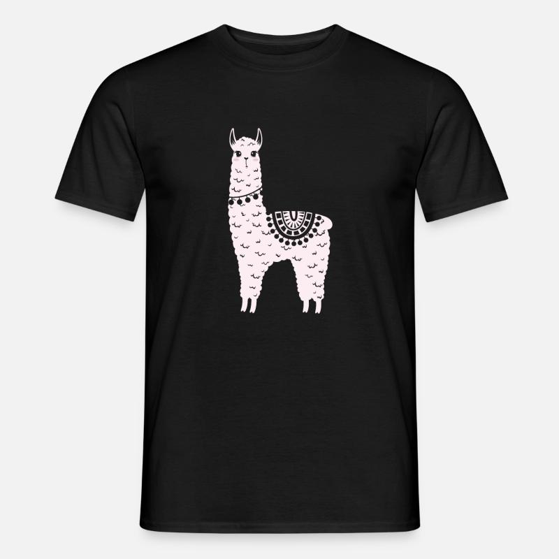 Alpaca - Männer T-Shirt - Schwarz