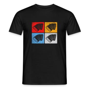 Akkordeon Retro - Männer T-Shirt - Schwarz - Vorne - AI Model Male 178 light (178cm)
