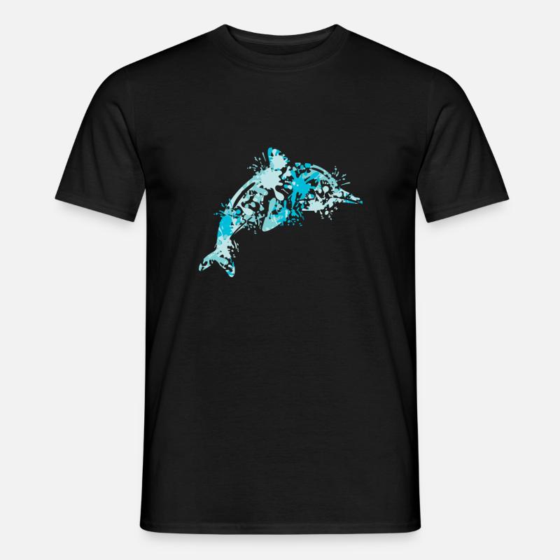Delfin - Männer T-Shirt - Schwarz