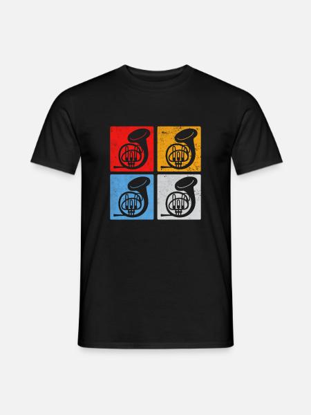 French horn - Männer T-Shirt - Schwarz