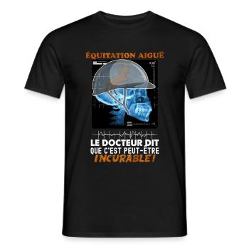 Equitation, cadeau humour cheval - T-shirt homme - noir - Devant - AI Model Male 178 light (178cm)