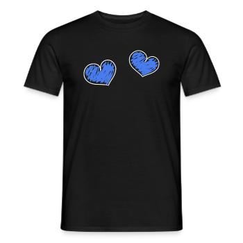 Herzen blau - Männer T-Shirt - Schwarz - Vorne - AI Model Male 178 light (178cm)